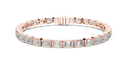 Elegant Emerald-Cut Lab-Grown Diamond Line Bracelet (9.30 Ct TW)