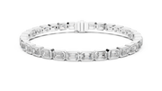 Elegant Emerald-Cut Lab-Grown Diamond Line Bracelet (9.30 Ct TW)