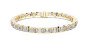Elegant Emerald-Cut Lab-Grown Diamond Line Bracelet (9.30 Ct TW)