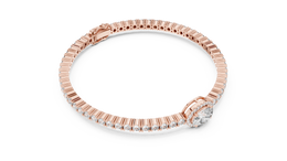 Oval-Center Micro-Prong Diamond Tennis Bracelet ( 3.837 Ct TW)