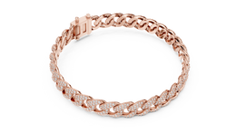 Premium Pave-Set Cuban Link Diamond Bracelet ( 4.997 Ct TW)