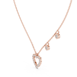 Elegant Heart Pendant Necklace With Lab-Grown Diamonds (20 Stones | 0.484 Ct TW)