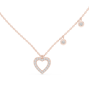 Elegant Heart Pendant Necklace With Lab-Grown Diamonds (20 Stones | 0.484 Ct TW)