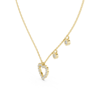 Elegant Heart Pendant Necklace With Lab-Grown Diamonds (20 Stones | 0.484 Ct TW)