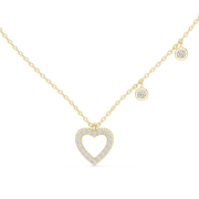 Elegant Heart Pendant Necklace With Lab-Grown Diamonds (20 Stones | 0.484 Ct TW)