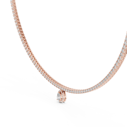 Elegant Pear & Round Lab-Grown Diamond Necklace (185 Stones | 4.53 Ct TW)
