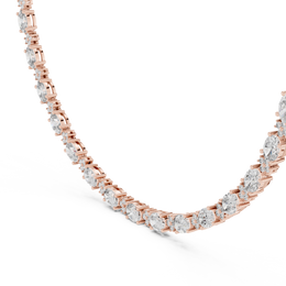 Elegant Oval & Round Lab-Grown Diamond Necklace (13.40 mm Centerpiece | 81 Stones | 1.28 Ct TW)