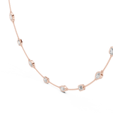 Elegant Bezel-Set Emerald & Marquise Lab-Grown Diamond Necklace (14 Stones | 2.8 Ct TW)