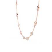 Elegant Bezel-Set Emerald & Marquise Lab-Grown Diamond Necklace (14 Stones | 2.8 Ct TW)