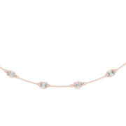 Elegant Bezel-Set Emerald & Marquise Lab-Grown Diamond Necklace (14 Stones | 2.8 Ct TW)