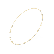 Elegant Bezel-Set Emerald & Marquise Lab-Grown Diamond Necklace (14 Stones | 2.8 Ct TW)