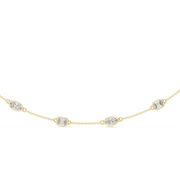 Elegant Bezel-Set Emerald & Marquise Lab-Grown Diamond Necklace (14 Stones | 2.8 Ct TW)