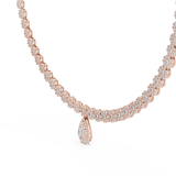 Luxury Pear & Round Lab-Grown Diamond Statement Necklace (21.56 mm Pendant | 401 Stones | 7.884 Ct TW)