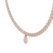 Luxury Pear & Round Lab-Grown Diamond Statement Necklace (21.56 mm Pendant | 401 Stones | 7.884 Ct TW)
