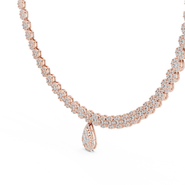 Luxury Pear & Round Lab-Grown Diamond Statement Necklace (21.56 mm Pendant | 401 Stones | 7.884 Ct TW)