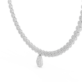 Luxury Pear & Round Lab-Grown Diamond Statement Necklace (21.56 mm Pendant | 401 Stones | 7.884 Ct TW)