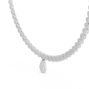 Luxury Pear & Round Lab-Grown Diamond Statement Necklace (21.56 mm Pendant | 401 Stones | 7.884 Ct TW)