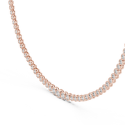 Premium Round Lab-Grown Diamond Necklace (6.05 mm Feature Stone | 117 Stones | 11.006 Ct TW)