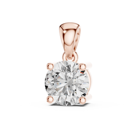 Classic Round Lab-Grown Diamond Pendant (6.50 mm Center Stone | Prong Setting | Minimalist Design)