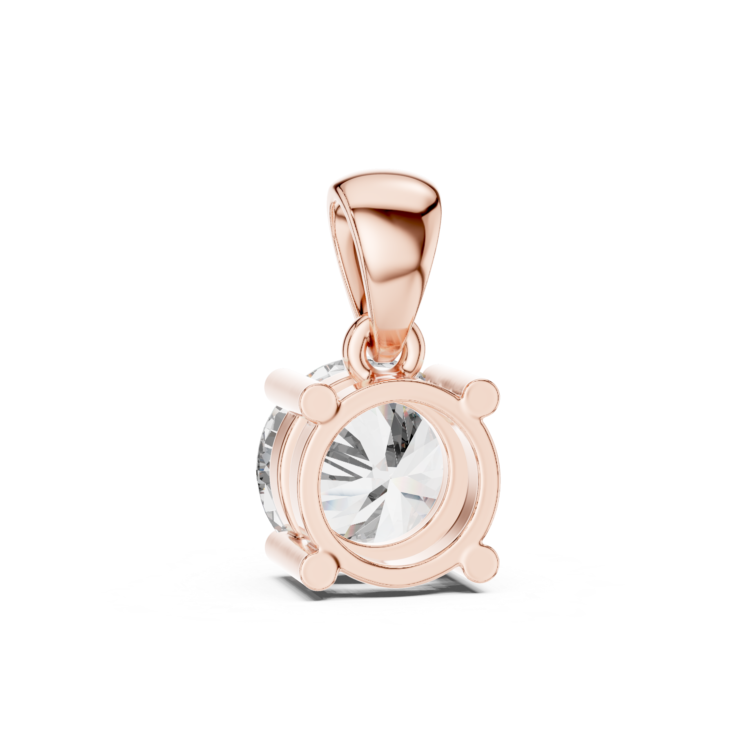 Classic Round Lab-Grown Diamond Pendant (6.50 mm Center Stone | Prong Setting | Minimalist Design)