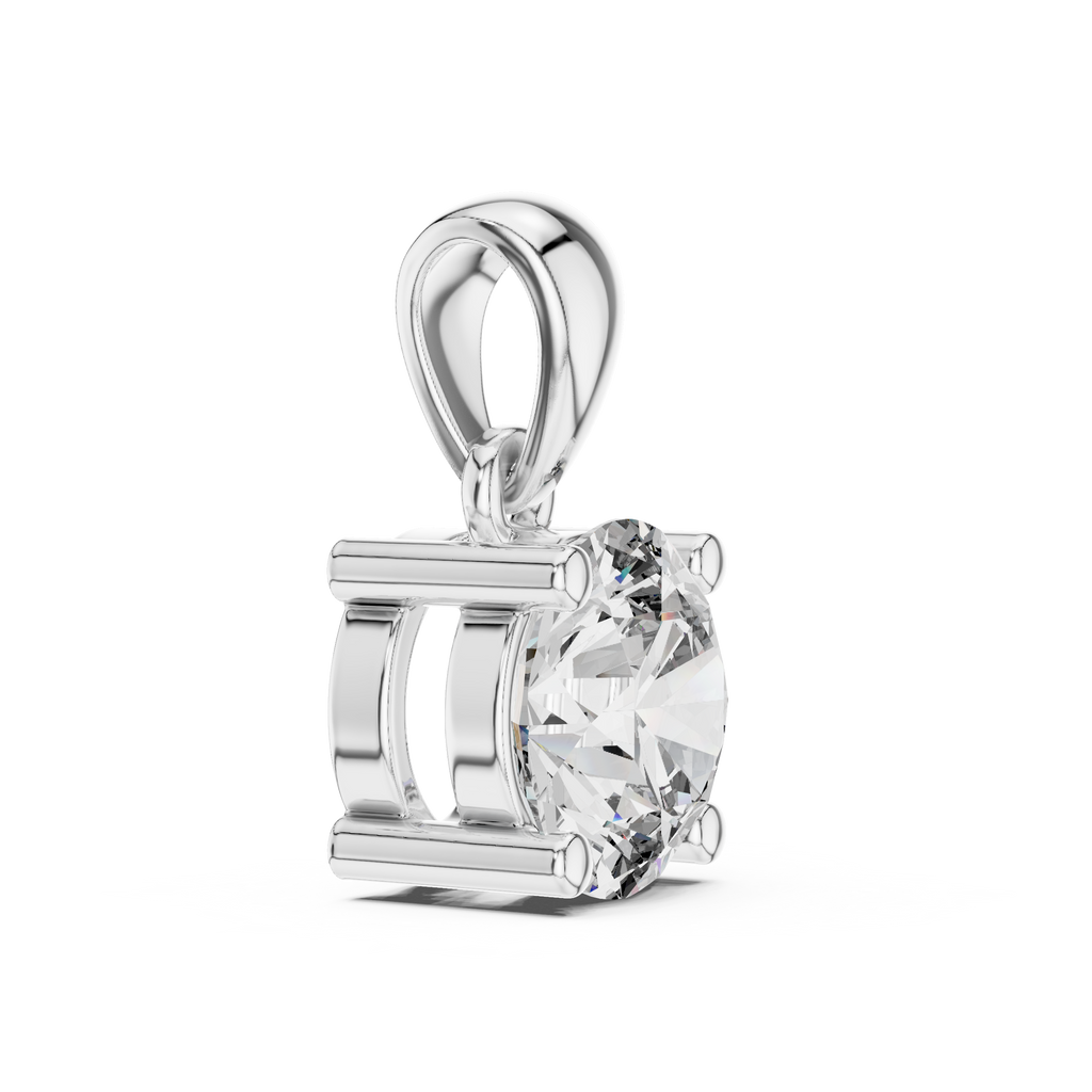 Classic Round Lab-Grown Diamond Pendant (6.50 mm Center Stone | Prong Setting | Minimalist Design)