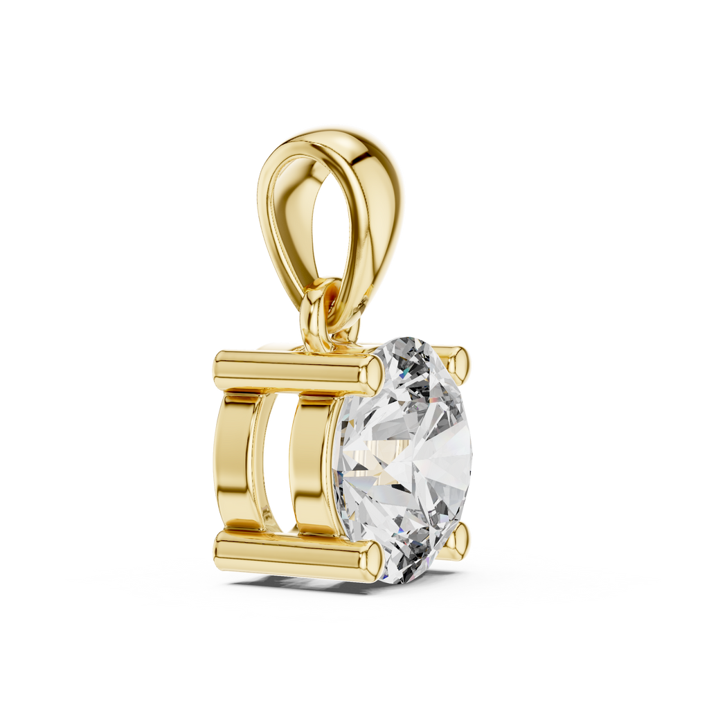 Classic Round Lab-Grown Diamond Pendant (6.50 mm Center Stone | Prong Setting | Minimalist Design)