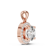 Elegant Halo Lab-Grown Diamond Pendant (10.47 mm Width | 6.70 mm Height | 21 Stones | 1.20 Ct TW)