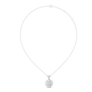 Elegant Halo Lab-Grown Diamond Pendant (10.47 mm Width | 6.70 mm Height | 21 Stones | 1.20 Ct TW)