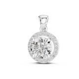 Elegant Halo Lab-Grown Diamond Pendant (10.47 mm Width | 6.70 mm Height | 21 Stones | 1.20 Ct TW)