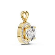 Elegant Halo Lab-Grown Diamond Pendant (10.47 mm Width | 6.70 mm Height | 21 Stones | 1.20 Ct TW)