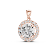 Premium Halo Round Lab-Grown Diamond Pendant (14.38 mm | 22 Stones | 3.22 Ct TW)
