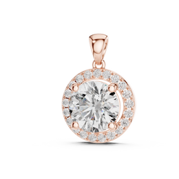 Premium Halo Round Lab-Grown Diamond Pendant (14.38 mm | 22 Stones | 3.22 Ct TW)