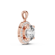 Premium Halo Round Lab-Grown Diamond Pendant (14.38 mm | 22 Stones | 3.22 Ct TW)