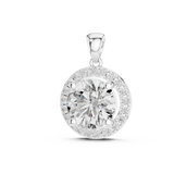 Premium Halo Round Lab-Grown Diamond Pendant (14.38 mm | 22 Stones | 3.22 Ct TW)