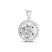 Premium Halo Round Lab-Grown Diamond Pendant (14.38 mm | 22 Stones | 3.22 Ct TW)