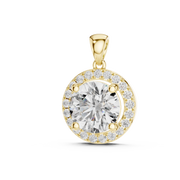 Premium Halo Round Lab-Grown Diamond Pendant (14.38 mm | 22 Stones | 3.22 Ct TW)