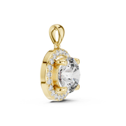 Premium Halo Round Lab-Grown Diamond Pendant (14.38 mm | 22 Stones | 3.22 Ct TW)