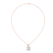 Classic Princess-Cut Lab-Grown Diamond Pendant (7.22 mm Stone | 4 Diamonds | Micro-Prong Setting)