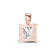 Classic Princess-Cut Lab-Grown Diamond Pendant (7.22 mm Stone | 4 Diamonds | Micro-Prong Setting)