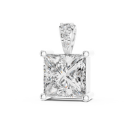 Classic Princess-Cut Lab-Grown Diamond Pendant (7.22 mm Stone | 4 Diamonds | Micro-Prong Setting)