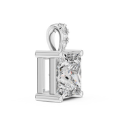Classic Princess-Cut Lab-Grown Diamond Pendant (7.22 mm Stone | 4 Diamonds | Micro-Prong Setting)
