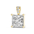 Classic Princess-Cut Lab-Grown Diamond Pendant (7.22 mm Stone | 4 Diamonds | Micro-Prong Setting)