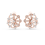 Intricate Floral Burst Diamond Cluster Earrings (16.50 mm | 0.774 Ct TW)