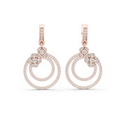 Elegant Triple-Hoop Lab-Grown Diamond Dangle Earrings (28.90 mm | 1.084 Ct TW)
