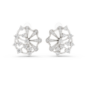 Intricate Floral Burst Diamond Cluster Earrings (16.50 mm | 0.774 Ct TW)