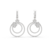Elegant Triple-Hoop Lab-Grown Diamond Dangle Earrings (28.90 mm | 1.084 Ct TW)