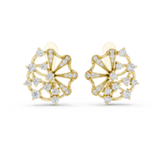 Intricate Floral Burst Diamond Cluster Earrings (16.50 mm | 0.774 Ct TW)