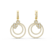 Elegant Triple-Hoop Lab-Grown Diamond Dangle Earrings (28.90 mm | 1.084 Ct TW)