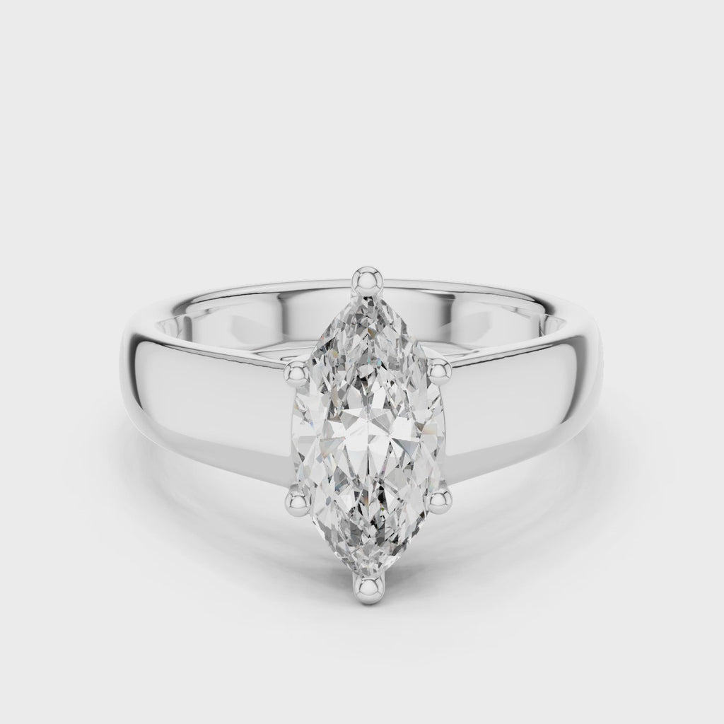 Classic Marquise Solitaire Ring (12×6 mm | Lab-Grown Diamond)