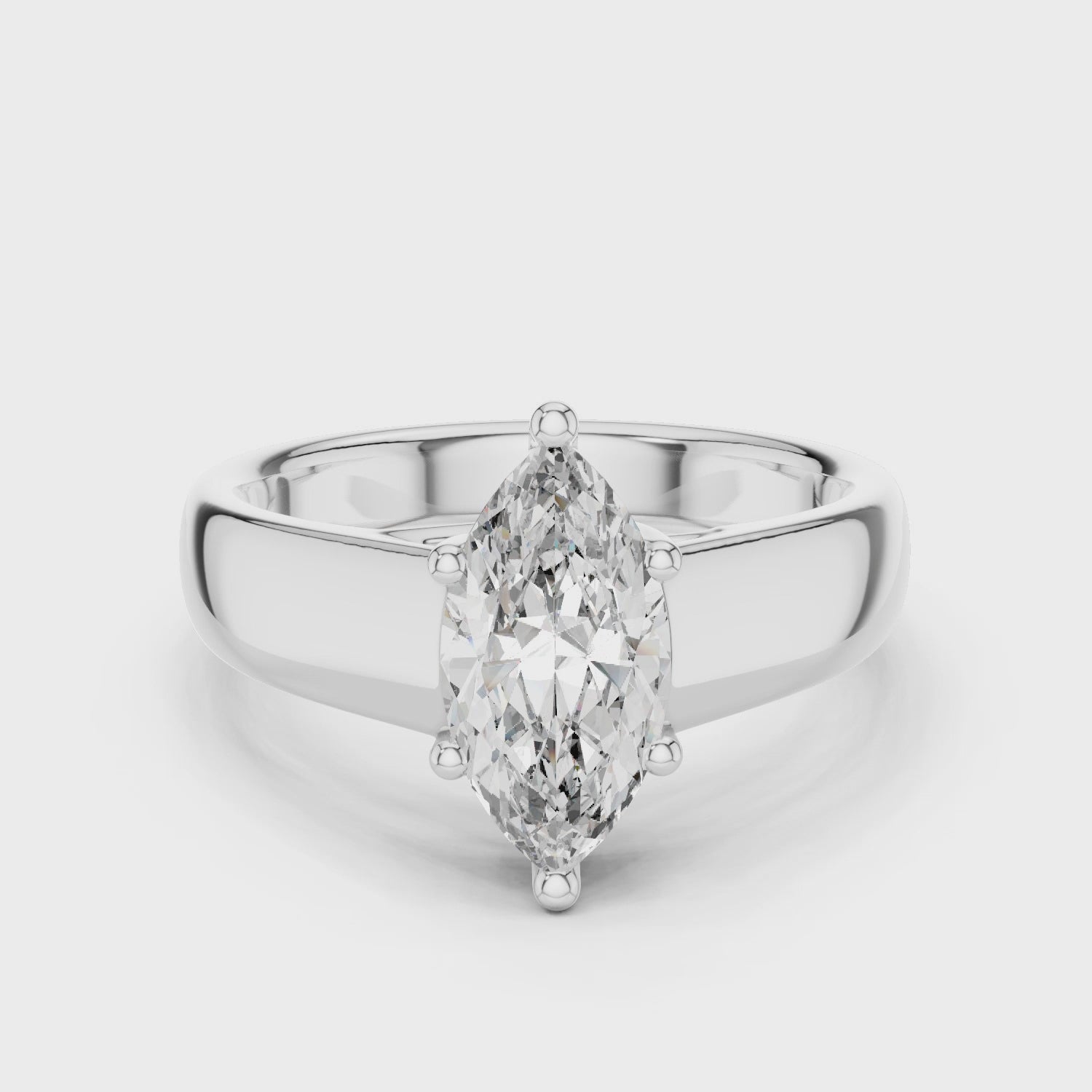 Classic Marquise Solitaire Ring (12×6 mm | Lab-Grown Diamond)